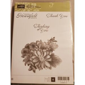 STAMPIN UP HEARTFELT BLOOMS STAMP SET - RETIRED